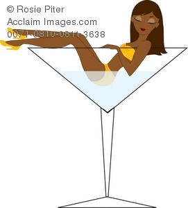 Royalty Free Clipart Illustration Of A Woman In A Martini Glass