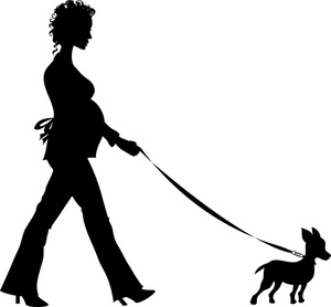 Clip Art Person Walking Dog