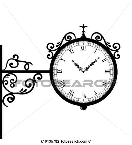 Clipart Of Forging Retro Clock With Vignette Arrows K16135782   Search