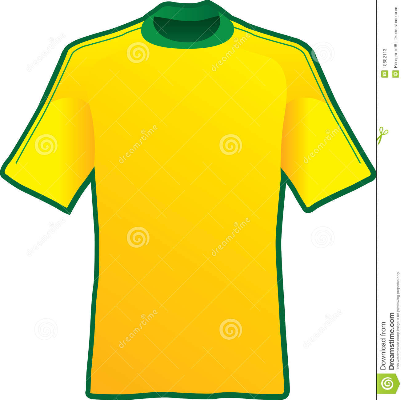 Yellow T Shirt Illustration Of A Player Soccer Of Brazil Team