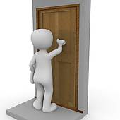 Knocking On The Door   Royalty Free Clip Art