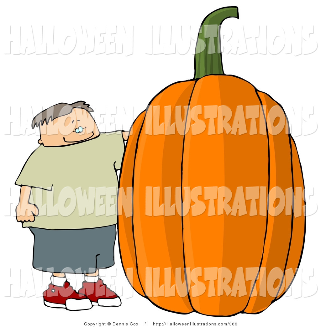 Larger Preview  Halloween Clip Art Of A Happy Boy Standing Beside A