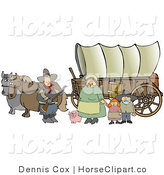 Of Two Horses Pulling A Covered Wagon Along The Oregon Trail By Djart