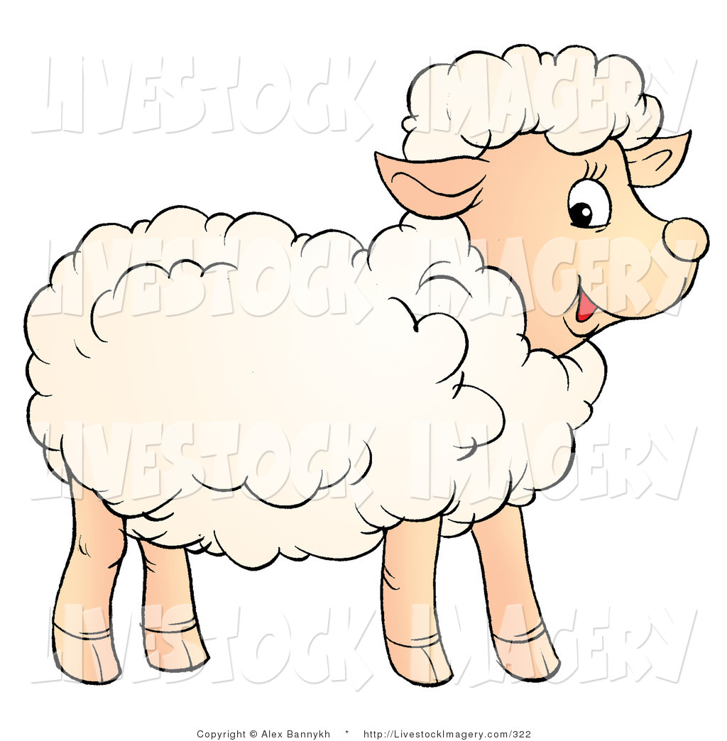 Clip Art Of A Smiling And Happy Fluffy Lamb With Fluffy Wool By Alex