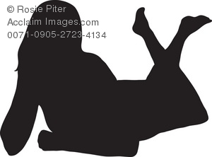 Clipart Illustration Of A Girl Laying On The Floor With Her Feet