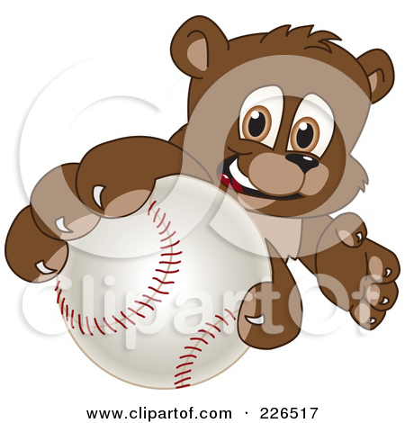 Bear Cub School Mascot Grabbing A Baseball By Toons4biz