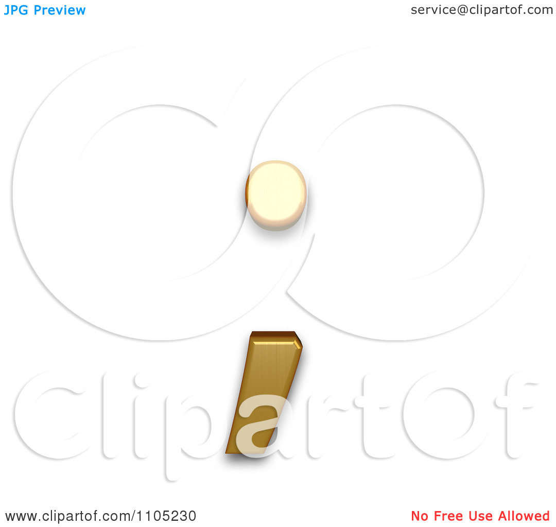 3d Gold Semicolon Clipart Royalty Free Vector Illustration By Leo