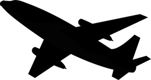 Airplane Clipart Image   Commercial Airliner Or Airplane Silhouette