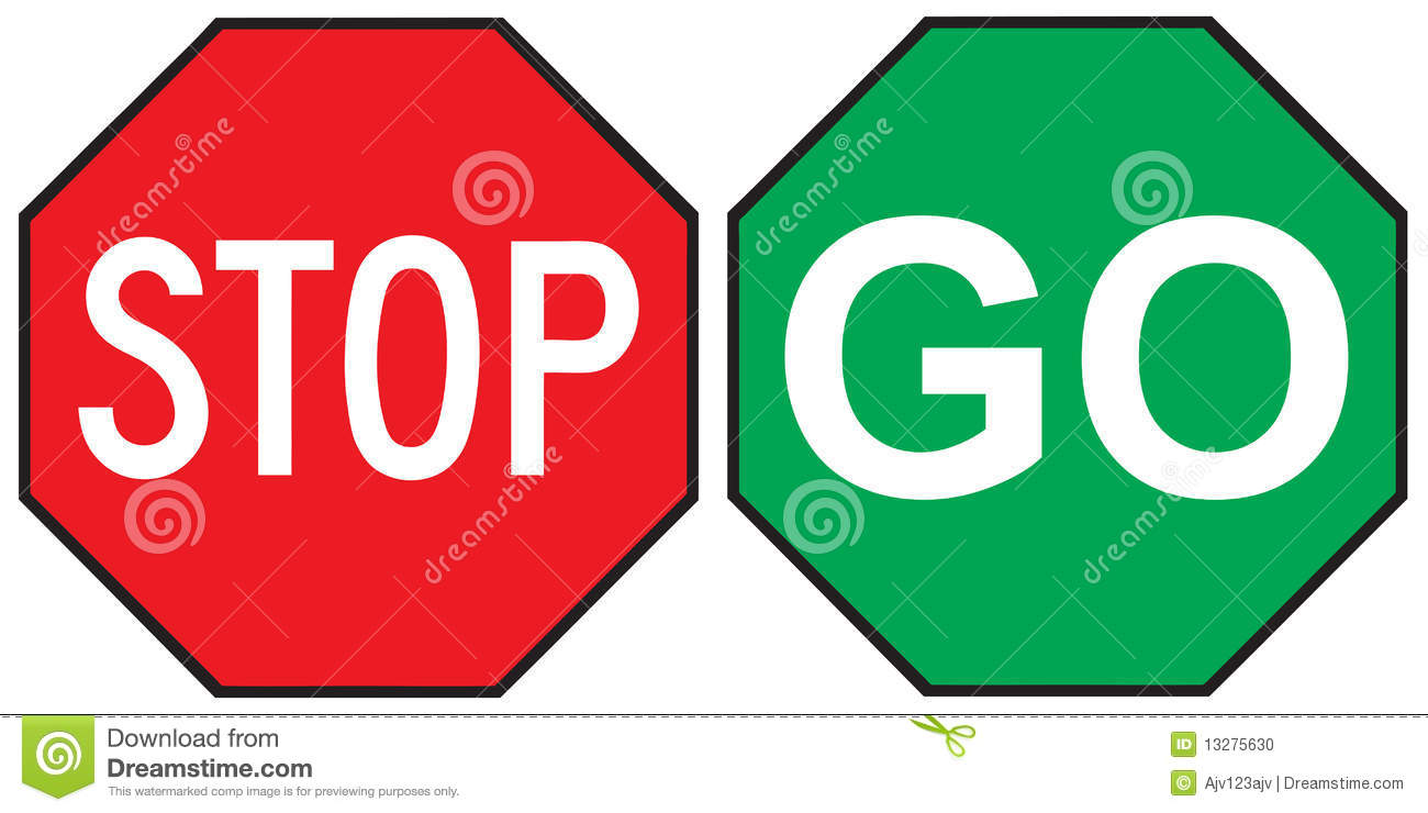 And The Word Go On A Green Background  Each Sign Is Shown On A White