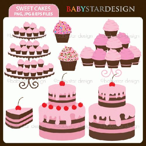 My Grafico Sweet Cakes Clipart Digitize These Cute Cakes To