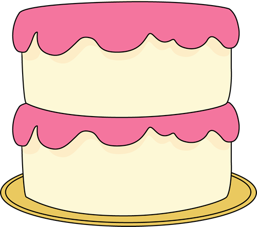 White Cake With Pink Frosting Clip Art   White Cake With Pink Frosting