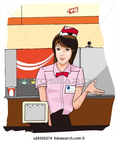 At A Fast Food Restaurant Illustration  Fotosearch   Search Clip