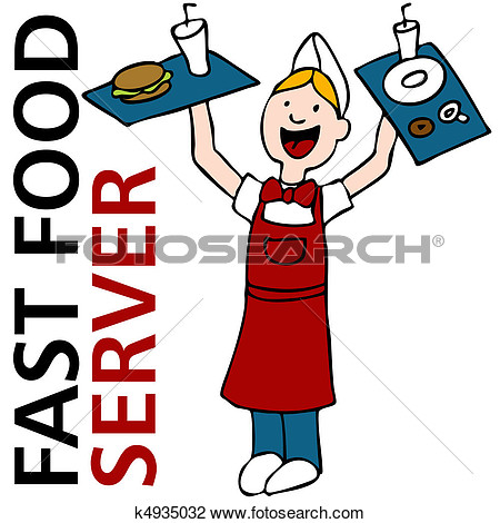 Fast Food Worker View Large Clip Art Graphic