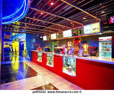 Stock Photo Of Fast Food Restaurant Light Illumination Interior