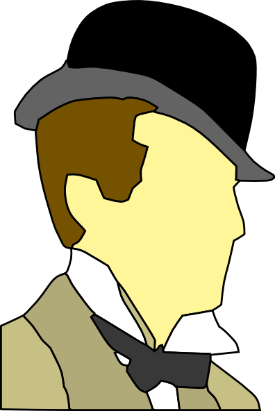 Man Wearing Hat Bowtie Clip Art At Clker Com   Vector Clip Art Online