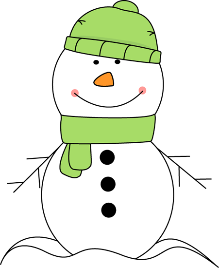 Snowman Wearing Green Scarf And Hat Clip Art   Snowman Wearing Green
