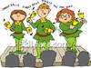 Elves Singing Jingle All The Way    Clipart Image
