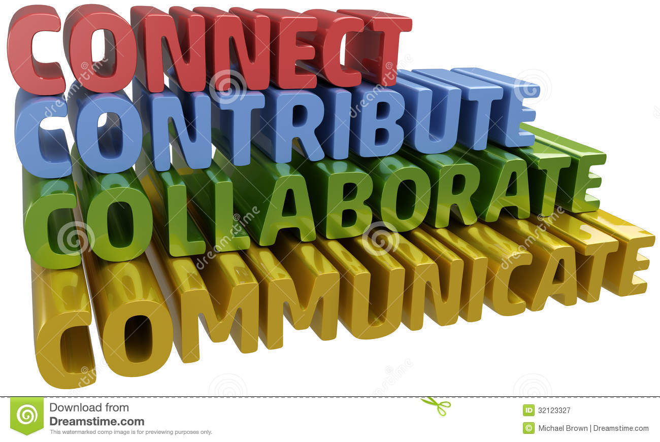 Lettter C Words Stack Up Collaboration Connection Contribution
