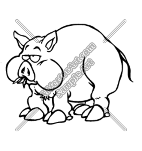 Pig With Food In Mouth Clipart And Vectorart  Sports Mascots   Pigs