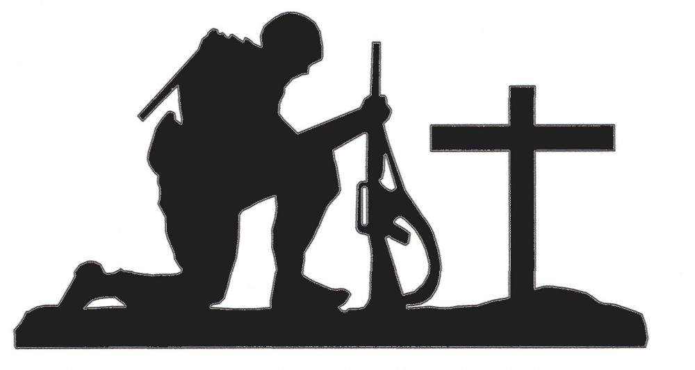 Soldier Kneeling At Cross Silhouette Clipart   Free Clip Art Images