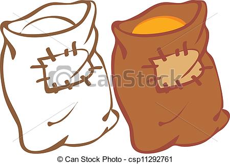 Of Sack Of Grain   Color And Outline Csp11292761   Search Clipart
