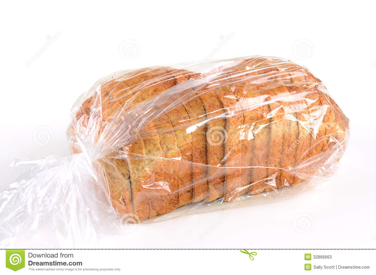 Whole Grain Sliced Bread In Plastic Bag Stock Photos   Image  32866663