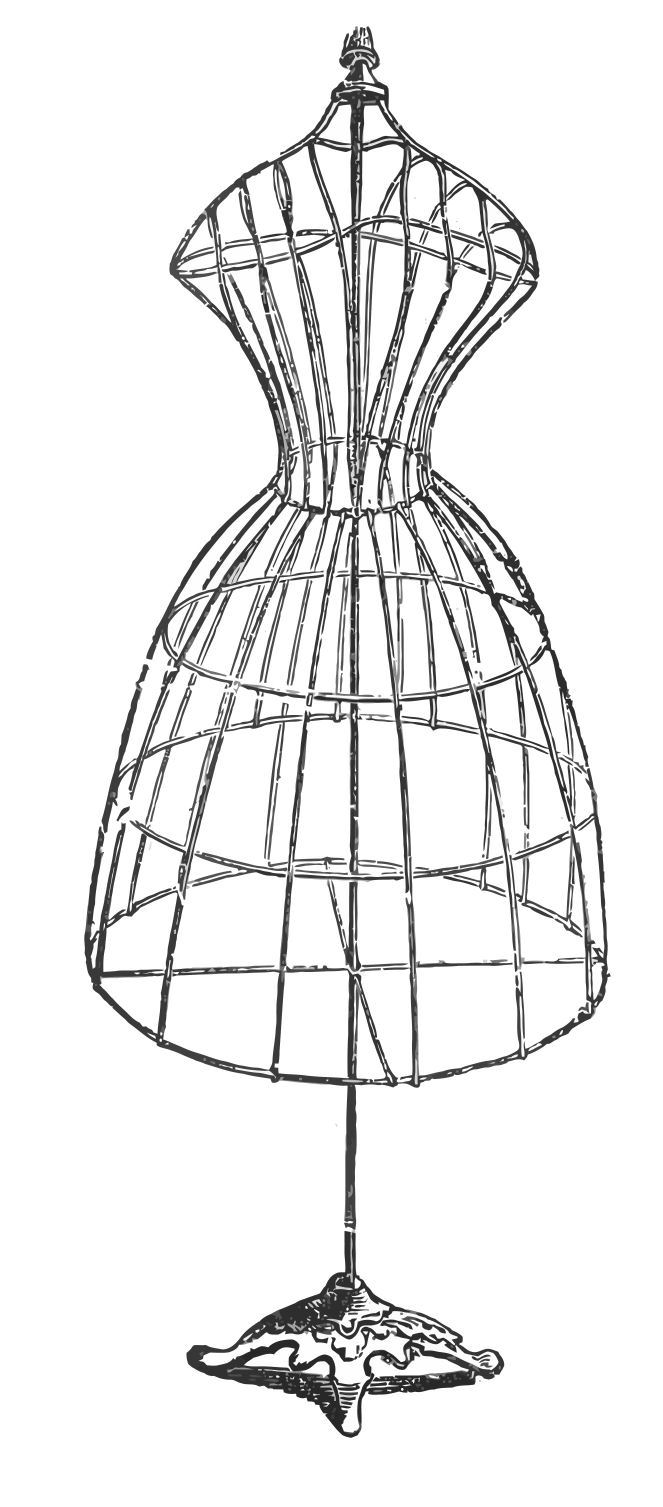 Vintage Image Download   Antique Wire Dress Form   The Graphics Fairy