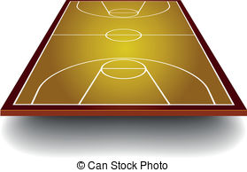 Basketball Court With Perspective   Detailed Illustration Of