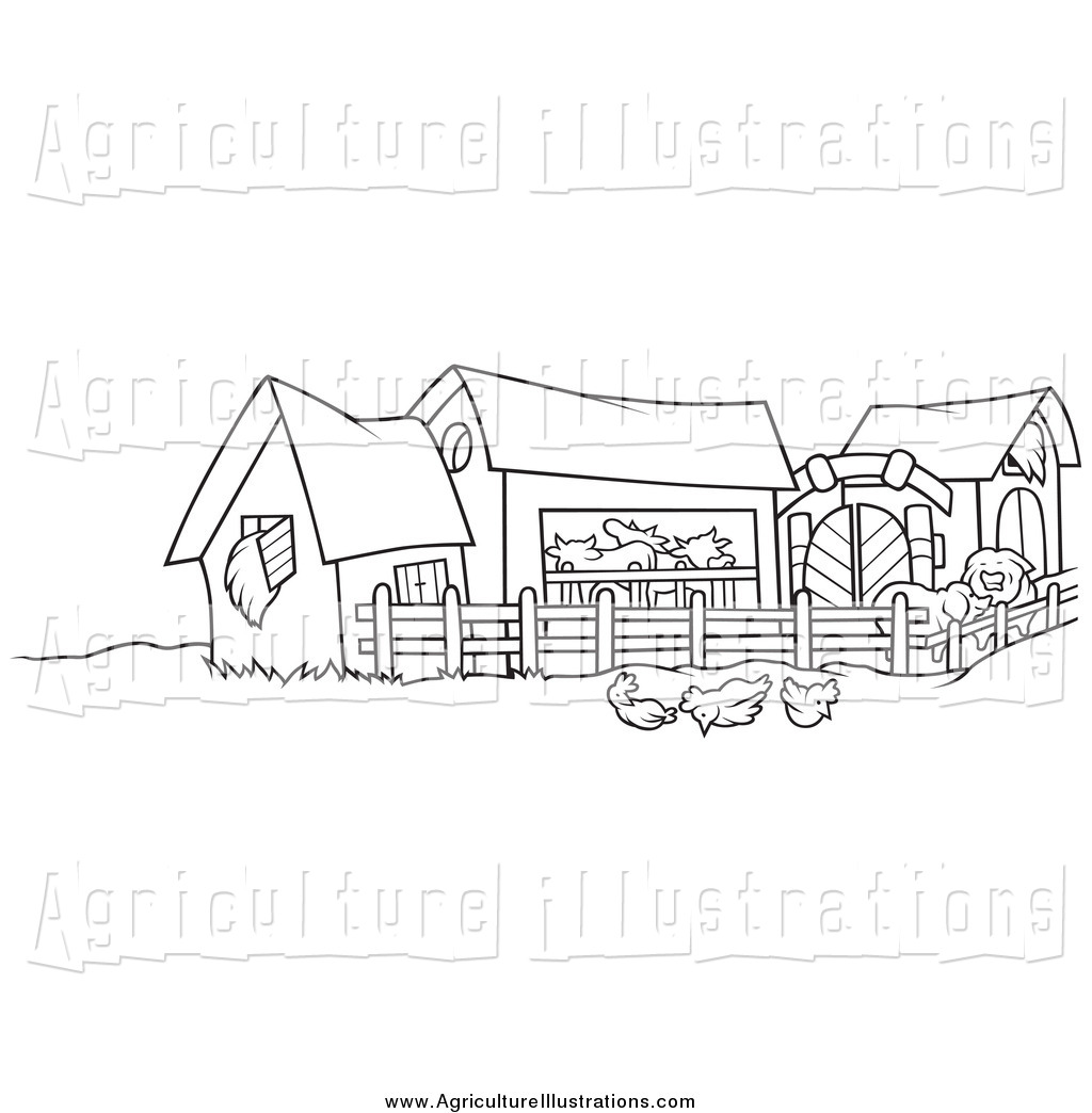 Agriculture Clipart Of A Black And White Farm Yard By Dero 681 Jpg