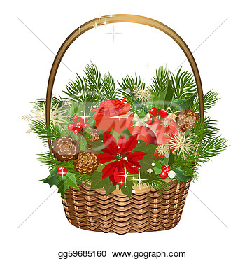 Free Holly Cli Christmas Basket Clipart Christmas Basket Clipart