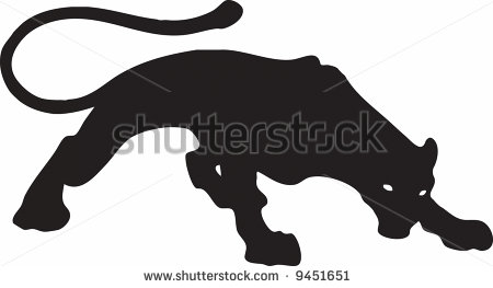 Black Puma Or Phanter Wallpaper Background Flayer Logo Stock Clipart