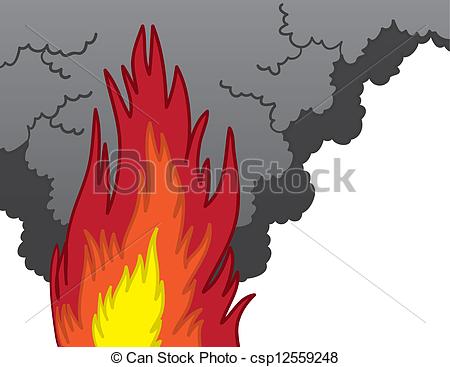 Eps Vector Of Fire Smoke   Fire And Billowing Smoke Cartoon