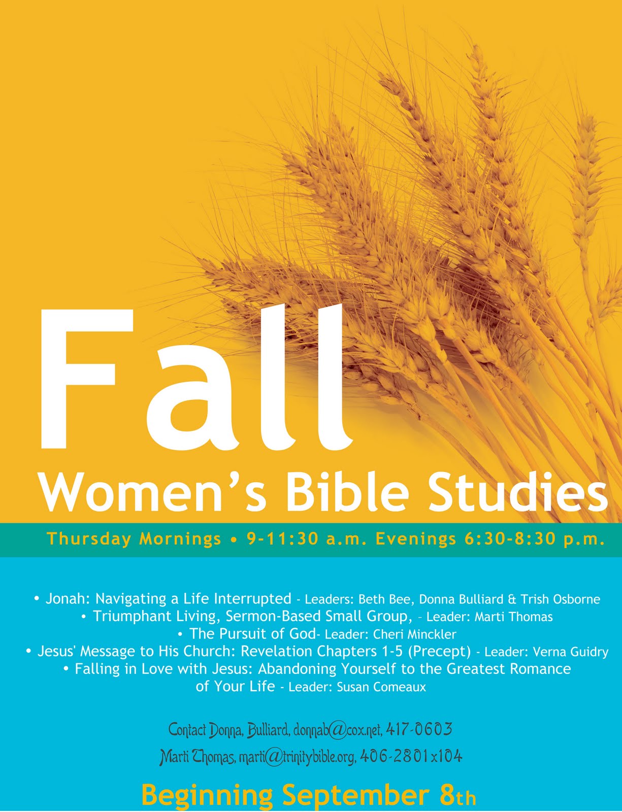 Bible Study Flyer Fall   Women S Bible Studies