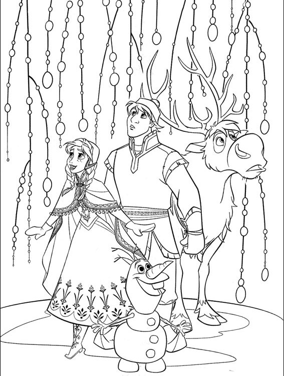 Frozen Elsa Olaf Woods Coloring Page