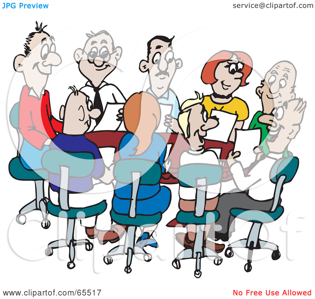 Royalty Free  Rf  Clipart Illustration Of A Busy Office Meeting Of