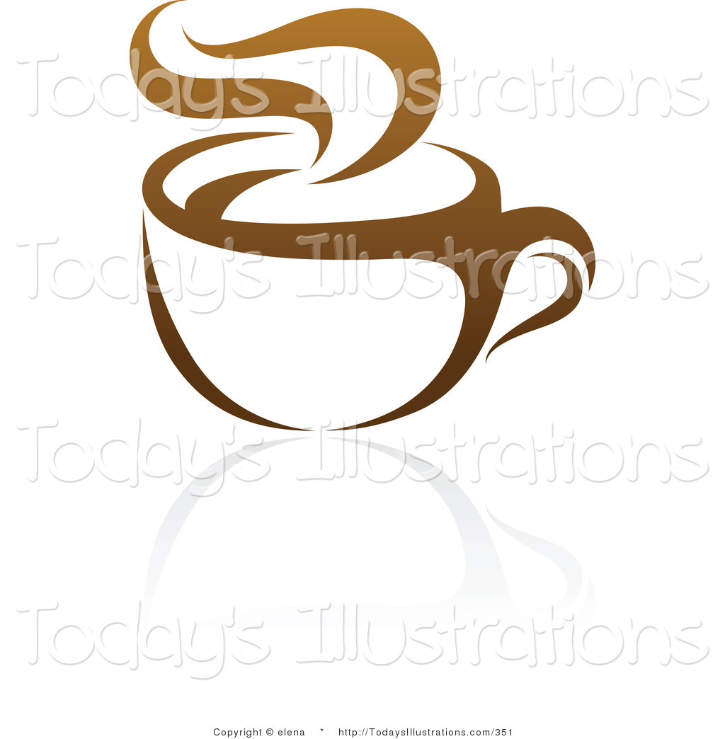 Clipart Of A Brown Steamy Coffee Logo Design Or App Icon On A White