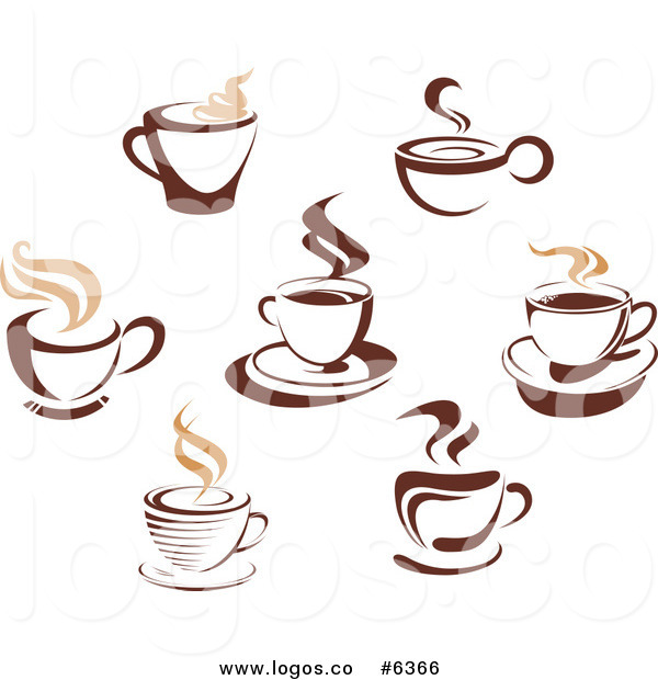 Coffee Cups And Steam Hot Logo