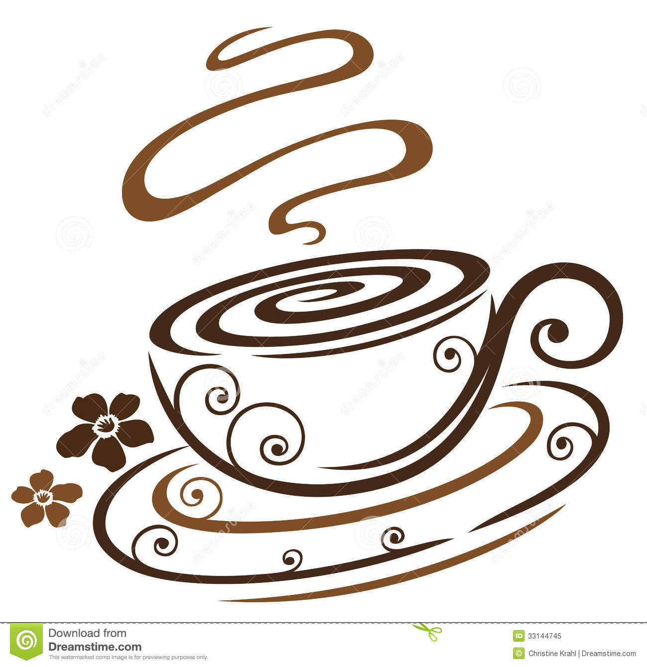 Floral Coffee Cup Royalty Free Stock Photo   Image  33144745