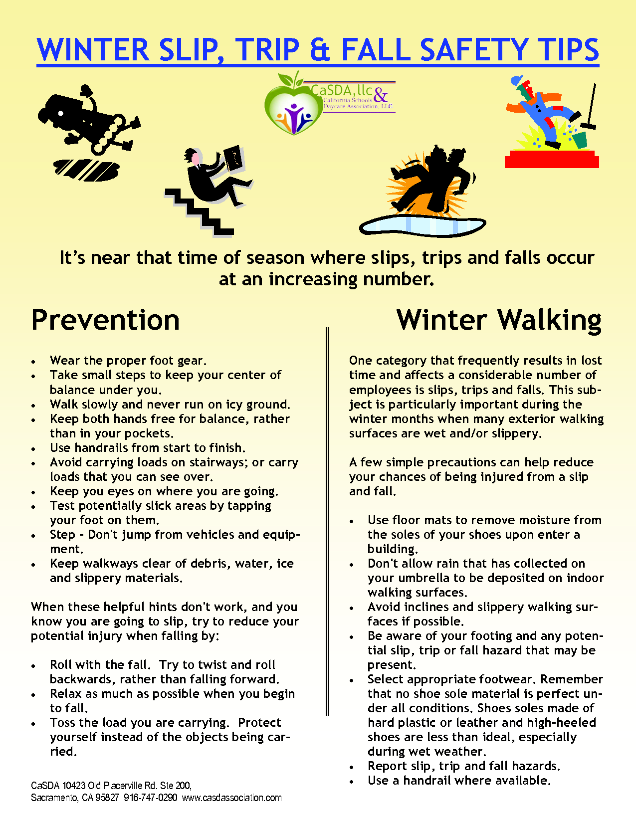Winter Slip Trip Fall Safety Tips