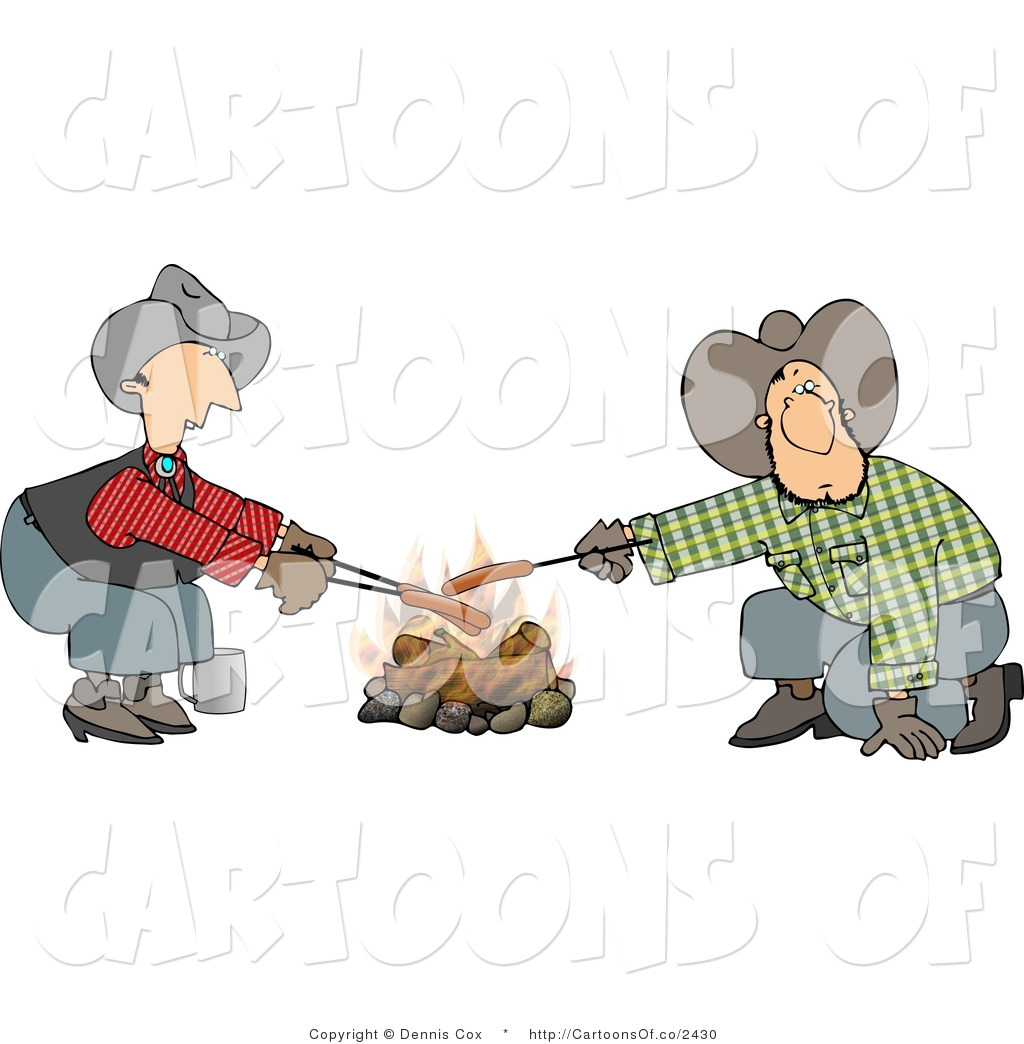 Larger Preview  Cartoon Illustration Of Caucasian Gay Cowboys Cooking