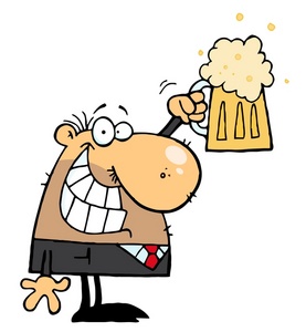 Beer Clipart Image   Clip Art Image Of A Happy Man Holding Up A Mug Of