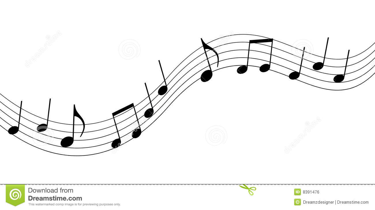 White  Black Music Notes And Symbols Isolated On A White Background