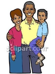African American Family   Royalty Free Clipart Picture