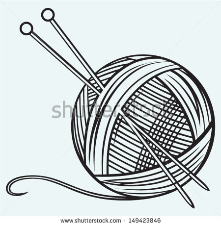 Knitting Needles Clip Art Ball Of Yarn And Needles