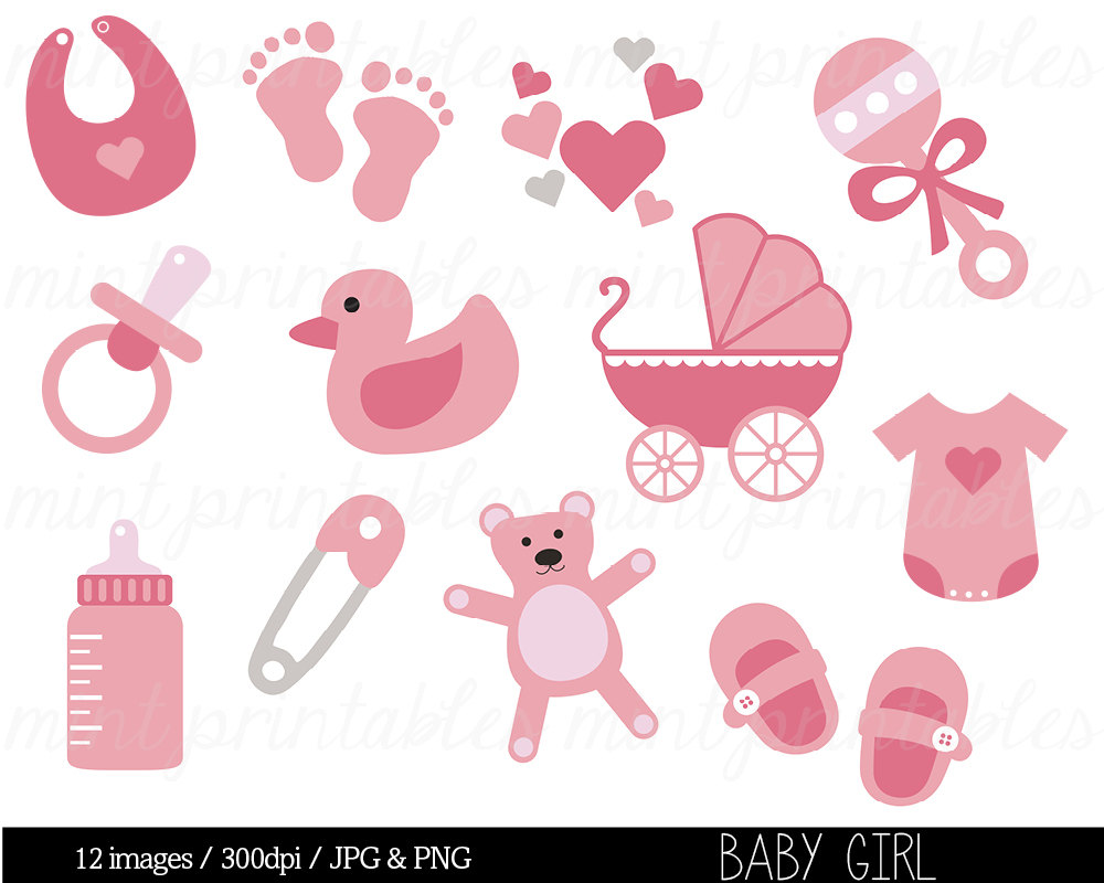 Baby Shower Clipart Baby Clipart Baby Girl Clip By Mintprintables