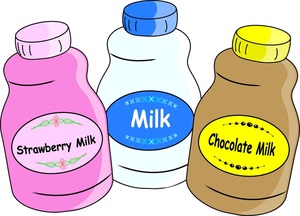 Small Jugs Of Chocolate Milk Strawberry Milk And Regular Milk 0515