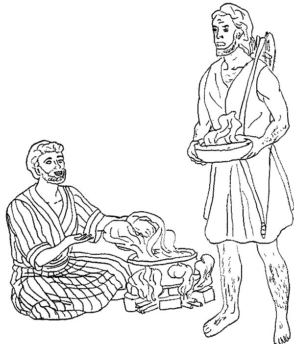File Name   Esau Want A Bowl Of Stew In Jacob And Esau Coloring Page