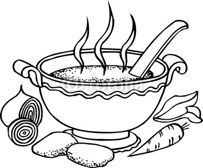 Tureen Of Soup And Some Vegetables Stock Photo And Royalty Free
