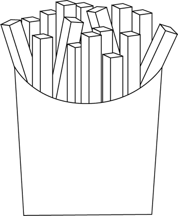 Black And White French Fries Clip Art   Black And White French Fries