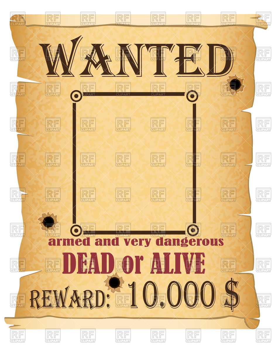 Wanted   Poster With Criminal Announcement Download Royalty Free
